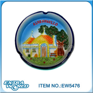 Comercio al <span class=keywords><strong>por</strong></span> mayor de cerámica de encargo souvenir cenicero redondo para <span class=keywords><strong>italia</strong></span> viajar - Product Image 1