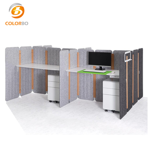 Poste de travail pour 4 personnes Écran de table de bureau Séparation grise Panneaux acoustiques en fibre de polyester <span class=keywords><strong>Bulle</strong></span> d'<span class=keywords><strong>eau</strong></span> étanche pour anniversaire - Product Image 1