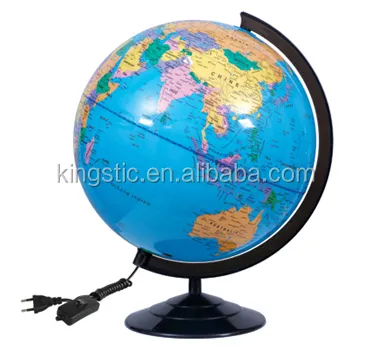 Globe éclairée de 32cm, en plastique, pour l'école et le monde