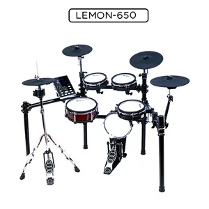 Lemon trommel T650 9-stück mesh head holz snare digitale trommel elektronische drum set kit