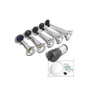 12V 125Db Chrome <span class=keywords><strong>Voiture</strong></span> Camion "<span class=keywords><strong>La</strong></span> <span class=keywords><strong>Cucaracha</strong></span>" <span class=keywords><strong>Klaxon</strong></span> Compresseur d'Air Musical - Product Image 1