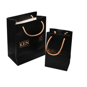 Wholesale Custom Printed Black Luxury Shopping Gift <strong>Paper</strong> <strong>Bag</strong> <strong>with</strong> Handle <strong>Paper</strong> <strong>Bag</strong> <strong>with</strong> <strong>logo</strong> <strong>Print</strong> - Product Image 4
