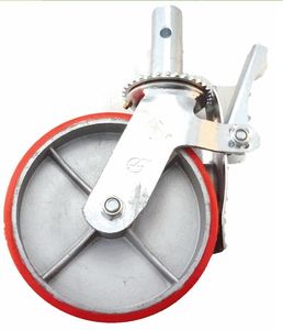 الثقيلة سلم عجلة الحديد الزهر المطاط سقالة دوارة عجلات كراسي مع قفل الفرامل - Product Image 4