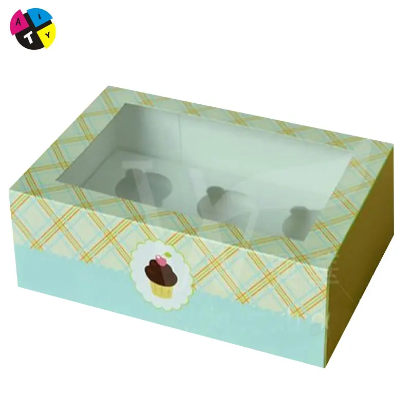 Kotak Cupcake dan Sisipan Desain Baru Mewah/Kotak Kemasan Kertas untuk Kue Manis