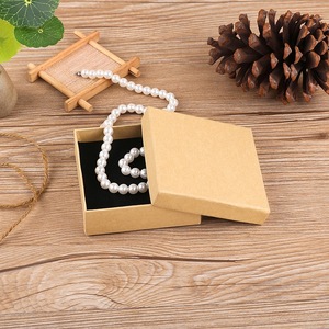 Kraft Paper Square Jewelry <strong>Earring</strong> Bracelet Ring Necklace Packaging <strong>Box</strong> <strong>Gift</strong> Boxes With Sponge - Product Image 5