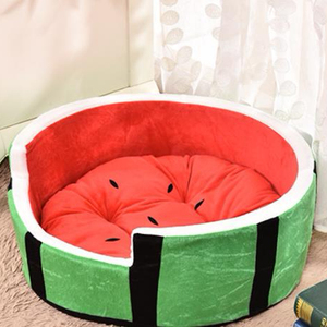 Holesale-cama de diseño creativo con forma de fruta y sandía, nido de lujo para gato y perro