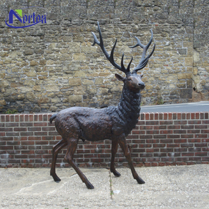 Fábrica feita por atacado preço mais barato latão metal moderno jardim decoração três pé <span class=keywords><strong>bronze</strong></span> animal veado escultura estátua