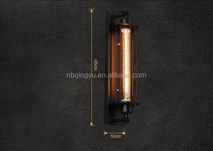 Cổ công nghiệp Matte Đen Tường Đèn Loft Edison bóng đèn T9-300 Sắt Lồng ánh sáng với kim loại bóng râm - Product Image 6