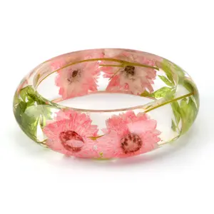 New style custom Epoxy resin flowers bracelet for girls