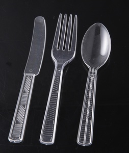 Clear Plastic Cutlery Sets Disposable Flatware PS Cutlery Knife/ Fork/ Spoon
