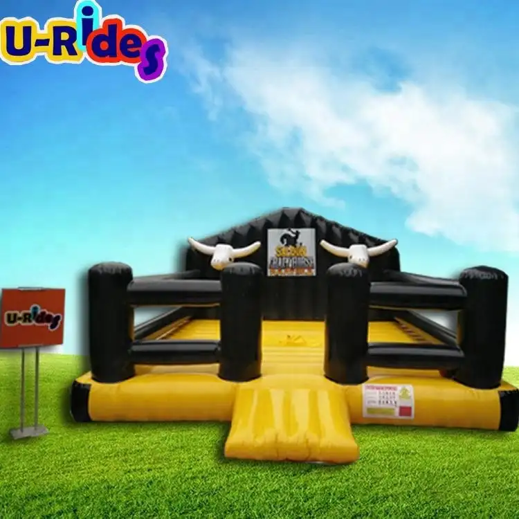 U-Rides InflatableเกมกีฬาAirแน่นRodeo Bull Inflatableที่นอนสำหรับMechanical Bull Mat