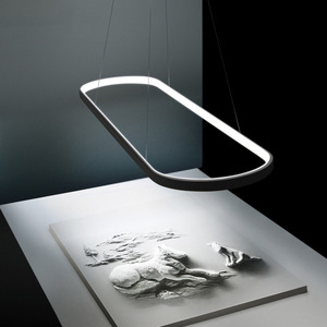 Noir/Blanc Moderne Led Lustre Pour Salle à manger Cuisine Salle Ovale Forme Appareils D'éclairage de Lustre - Product Image 5