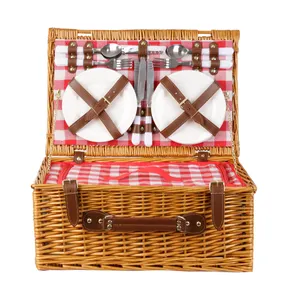 wholesale custom new design high quality handmade natural rattan wicker set picnic basket