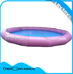 Belle pourpre parc aquatique gonflable sol <span class=keywords><strong>piscine</strong></span> ronde pour location - Product Image 1