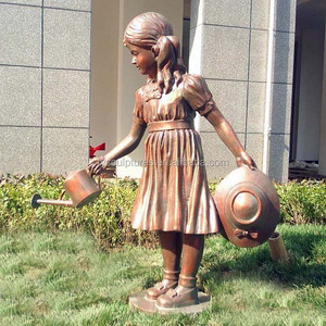 Sculpture moderne abstraite, statue de fleurs en cuivre, taille de vie, pour arrosage du jardin - Product Image 1