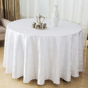 JR971 banquete de boda la cena, el restaurante redondo jacquard de poliéster mantel - Product Image 3