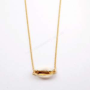 G1622 Ultime Oro Immerso ciprea shell commercio all'ingrosso della collana, oro ciprea shell dei monili per le donne - Product Image 5
