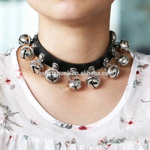 <span class=keywords><strong>Collana</strong></span> Harajuku Pet armony Bells in pelle PU girocollo Cosplay colletto con fibbia in metallo - Product Image 3