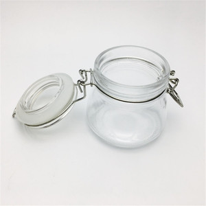 Senza piombo 150 ml 5 oz <span class=keywords><strong>vetro</strong></span> vasi di conservazione degli alimenti lattine stash con clip di bloccaggio del coperchio a tenuta stagna - Product Image 6