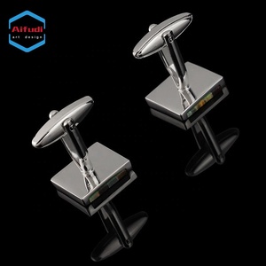 Chất lượng cao phong thủy phong cách mã não đá cẩm thạch Khuy măng sét vuông lớn đá chết đúc kỹ thuật đầy màu sắc <span class=keywords><strong>Inlay</strong></span> cho nam giới - Product Image 5