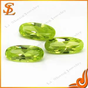qualidade aaa gemstone cz oval forma de maçã verde cúbicos de zircônia grande