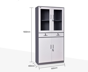KD Structure Office Use Metal Storage Cupboard Upper Glass Door <strong>Two</strong> Middle <strong>Drawers</strong> <strong>File</strong> <strong>Cabinet</strong> - Product Image 5