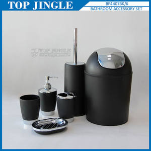 Conjunto completo de 6 piezas de accesorios de baño de hotel de plástico simple - Product Image 4