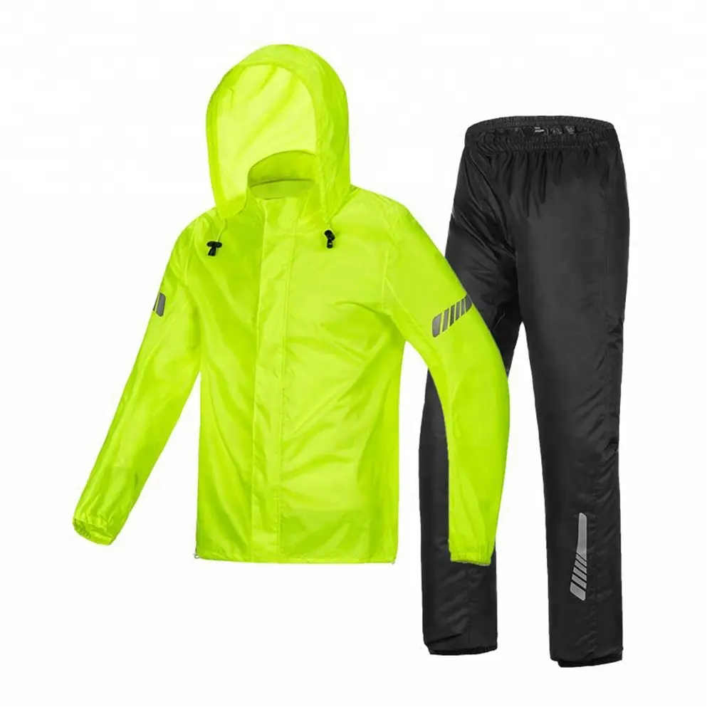 Waterproof Coats Yellow Raincoat Sportswear Cycling Men Rain Jacket and Pant