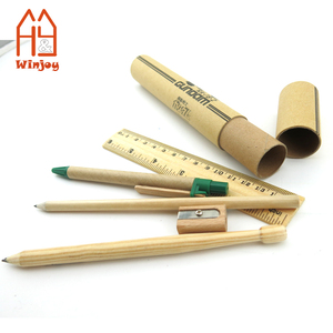 Fantasia ultima cancelleria della scuola riciclata, porcellana scuola di cancelleria regalo Set <span class=keywords><strong>Eco</strong></span> Friendly penna righello matita in tubo di carta - Product Image 3