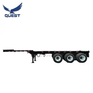 light duty skeleton container semi trailer 20ft to 40 ft extendable container chassis