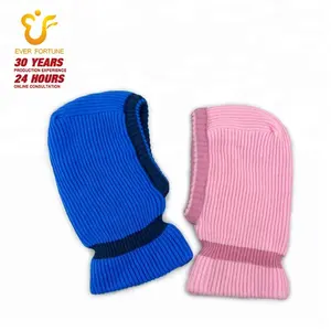 Topi Beanie Ski Kustom Hoodie Balaclava Musim Dingin Lembut Hangat Rajut Beanie AcrylicTuque untuk Anak Perempuan Leher Hangat Topi Unisex