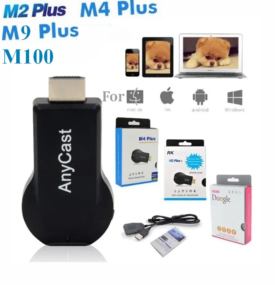 M2 M4 M12 M9 Plus M100 Anycast ezcast miracast Air Play hdmi 4K TV stick wifi Display Receive dongle For ios android RK3036