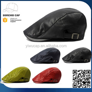 hacia adelante primavera y el otoño femeninos de invierno cap lengua de pato sombrero de la boina de cuero de La Pu - Product Image 1