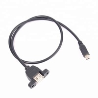 Cable de Panel de Montaje Mini USB Macho de 5 Pines a USB 2.0 Hembra para Cámaras y Computadoras