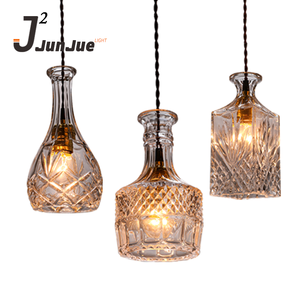 Lámparas Colgantes <span class=keywords><strong>de</strong></span> <span class=keywords><strong>Vidrio</strong></span> <span class=keywords><strong>de</strong></span> Diseño Moderno <span class=keywords><strong>con</strong></span> Forma <span class=keywords><strong>de</strong></span> Botella <span class=keywords><strong>de</strong></span> Vino, Lámparas <span class=keywords><strong>de</strong></span> Arte Creativas para Restaurante, Araña para Hotel, Hogar y Cocina - Product Image 1