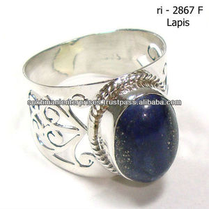 แหวนอัญมณีกึ่งมีค่าสำหรับ Lapis เงินสเตอร์ลิงประทับ925 - Product Image 1