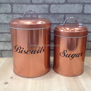 Rosa d'oro Della <span class=keywords><strong>Cucina</strong></span> <span class=keywords><strong>Set</strong></span> di <span class=keywords><strong>3</strong></span> di Metallo Tè Senza Zucchero Caffè Contenitore di Stoccaggio Vasetti - Product Image 3