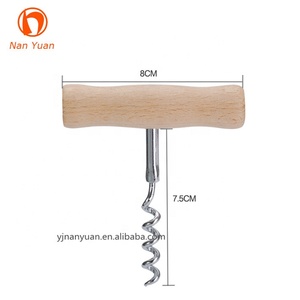 <span class=keywords><strong>Sacacorchos</strong></span> de vino con mango de madera en forma de T inoxidable de metal - Product Image 1