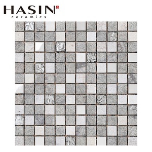 Revêtement de <span class=keywords><strong>sol</strong></span> et de mur en mosaïque de marbre ardoise mélangé à du métal - Product Image 3