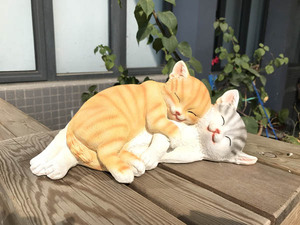 Handwerk Harz Statue Tier Poly resin Katze Figur Hausgarten Dekoration für Auto Armaturen brett Home Duft Birne - Product Image 6
