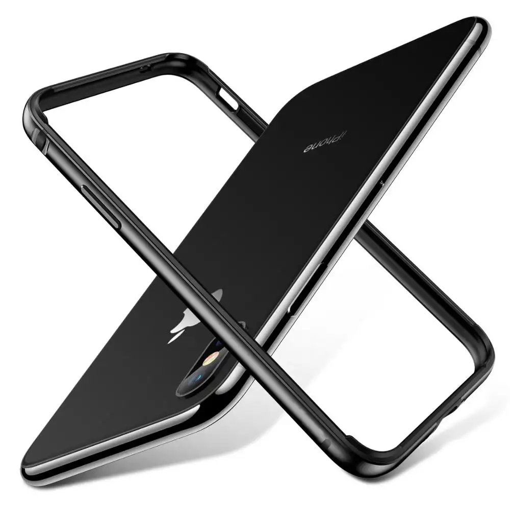 Inner TPU Tipis Logam Bumper Penuh Pelindung Frame Case untuk iPhone X XS Edge
