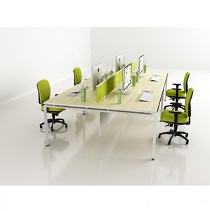 <span class=keywords><strong>2025</strong></span> thiết kế hiện đại 4 người máy tính văn phòng Máy Trạm máy tính xách tay bàn tùy chỉnh E0 cấp melamine hàng đầu có thể điều chỉnh chân nhôm - Product Image 1