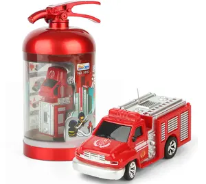 Rc Truck Car HOSHI Children RC Toy Cars 1:58 Mini Model Truck Diecast Fire Tank Truck Toy With Remote Control Water-Tank Lorry Fire Trucks