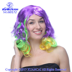 Pelucas de pelo rizado largo Bang mezclan el color principal estilo de moda de productos y mejores ventas - Product Image 4