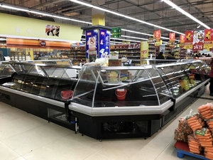 Supermercado esquina carne fresca mostrar nevera/comercial deli pantalla refrigerador carnicero pescado fresco del gabinete - Product Image 5