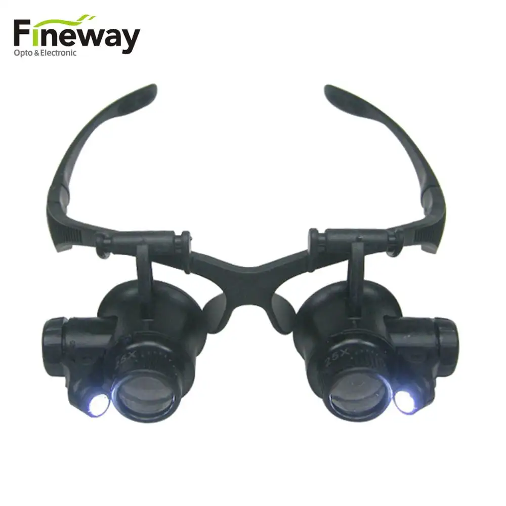 Бинокль FW9892G 10X.15X.20X.25X, очки для глаз, изготовление часов, ювелирное оборудование, лупа, светодиодная лампа