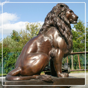 Estatua de León de Metal en Oferta, Escultura de <span class=keywords><strong>Leona</strong></span> de Bronce de Tamaño Real - Product Image 5