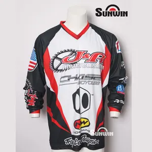 Custom motorcycle kleding, motorfiets racing pakken ras crew shirts