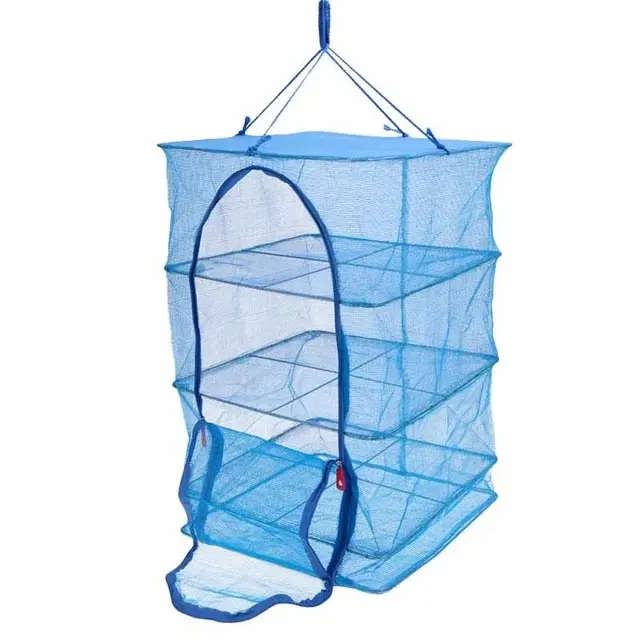 Fulljion rede de pesca de 4 camadas, rack de secagem durável para peixes com 4 camadas