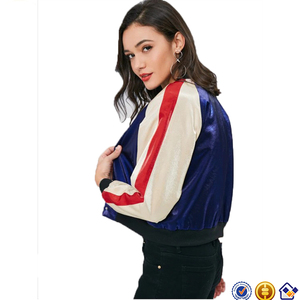 Kingyoung personalizzabile da donna giacca da moto Bomber blu medio corto con colletto lucido pulsante a pressione XL per l'inverno - Product Image 3